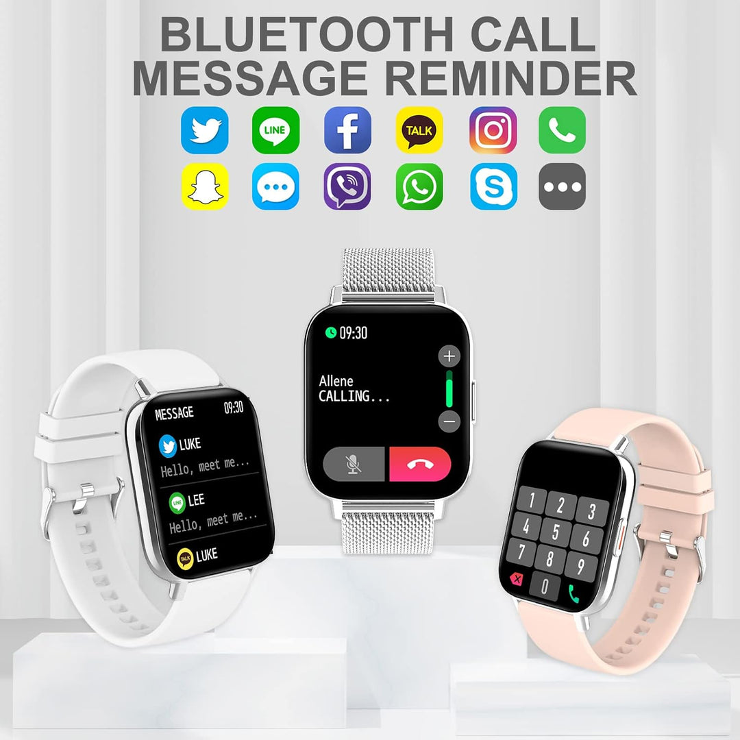 Smartwatch Damen mit Telefonfunktion 1.69" Armbanduhr personalisiertem Bildschirm Fitnessuhr Damen S