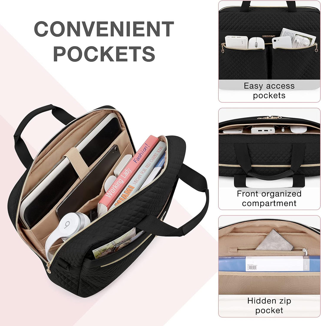 BAGSMART Laptoptasche, 17,3-Zoll-Aktentasche für Frauen, grosse Laptoptasche, Computertasche, Büro,