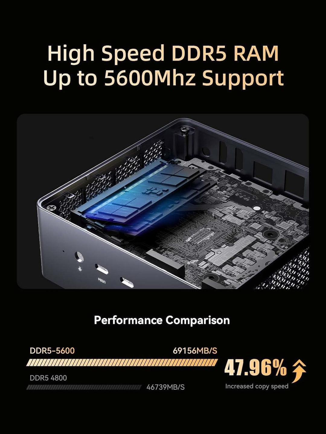 MINIS FORUM UM790 Pro Mini PC, AMD Ryzen 9 7940HS Prozessor (8C/16T, bis zu 5,2 GHz), AMD Radeon 780