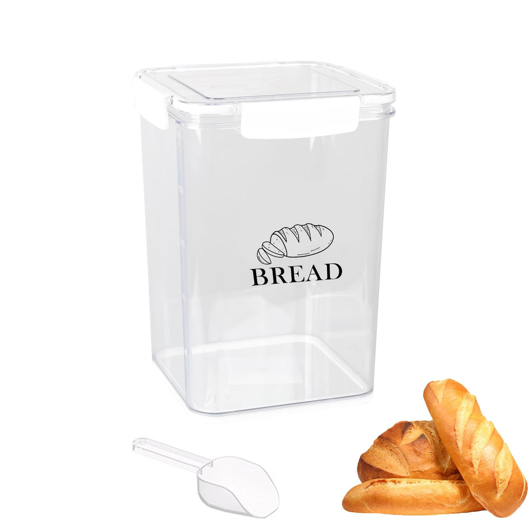 Brotbox Aufbewahrung mit Deckel Clipverschluss – luftdichte Brot Aufbewahrungsdose transparent aus K