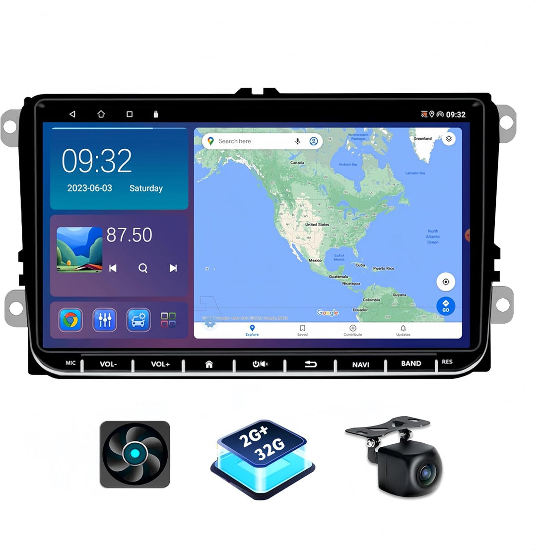 Kovanda Android Autoradio für VW Golf 5 6 Touran Tiguan Skoda Caddy Amarok, 9 Zoll Touchscreen Doppe