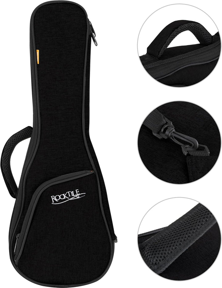 Rocktile Tasche für Sopran-Ukulele - Gigbag für Sopran-Ukulele - Maximale Innenmasse (LxBxH): 56 x 1
