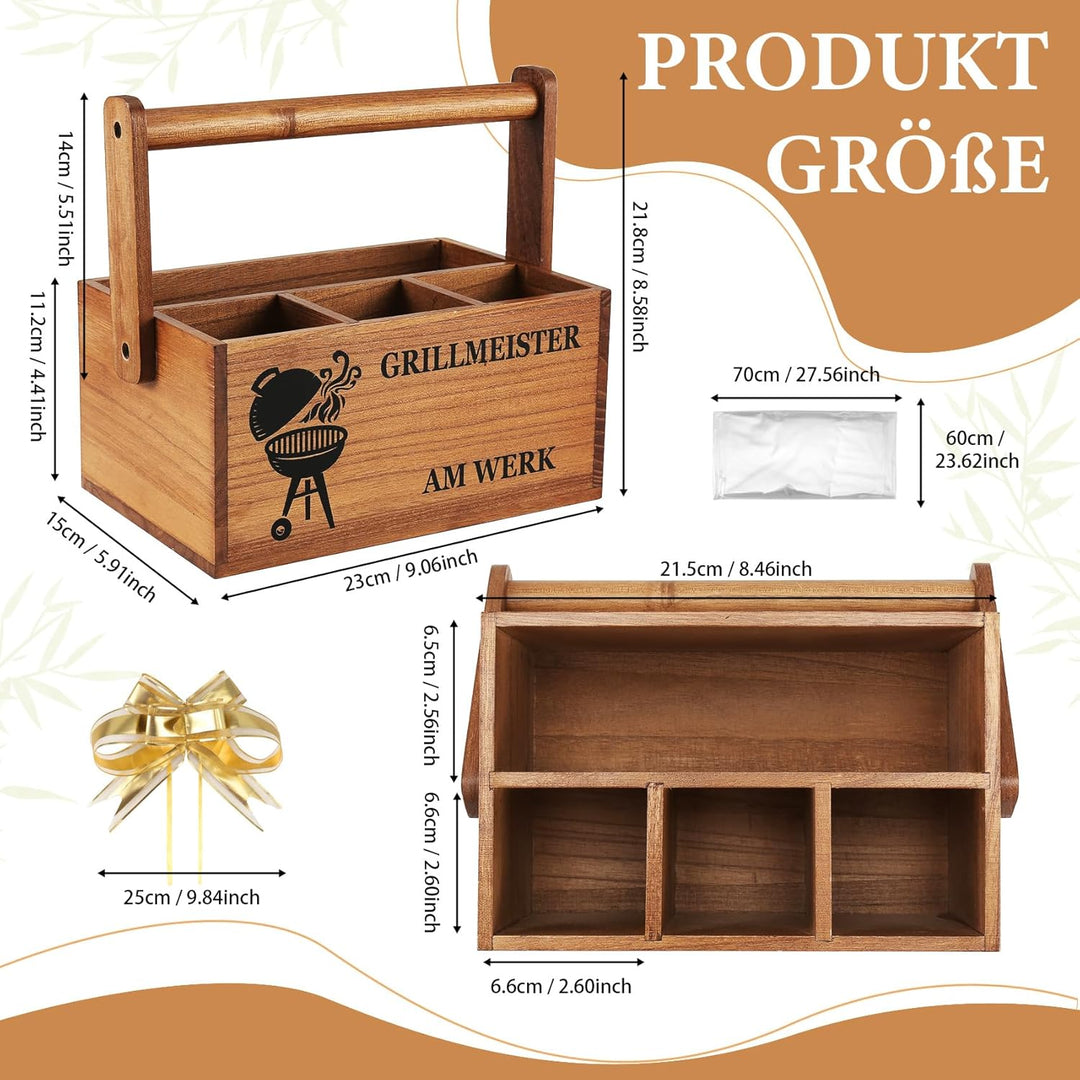 Nagoyuki Grillzubehör Männer Geschenk – Organizer/Tischbutler,Handgefertigte Aufbewahrungsbox aus Ak