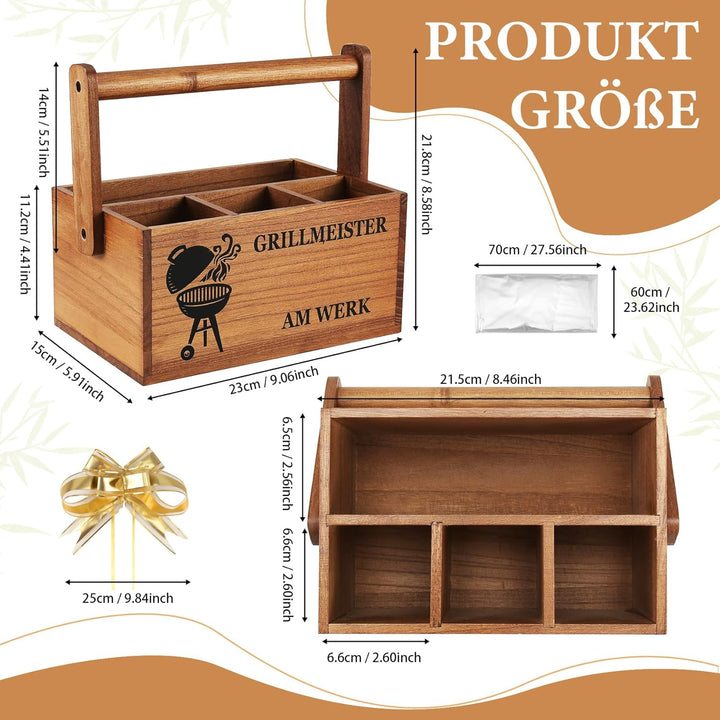 Nagoyuki Grillzubehör Männer Geschenk – Organizer/Tischbutler,Handgefertigte Aufbewahrungsbox aus Ak