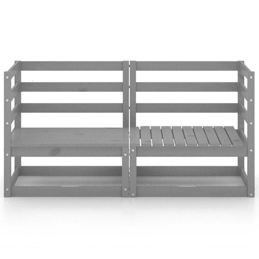 Tidyard 2-Sitzer Gartensofa Ecksofa Sofa Lounge Sitzgruppe Gartenmöbel Gartenset Grau Kiefer Massivh