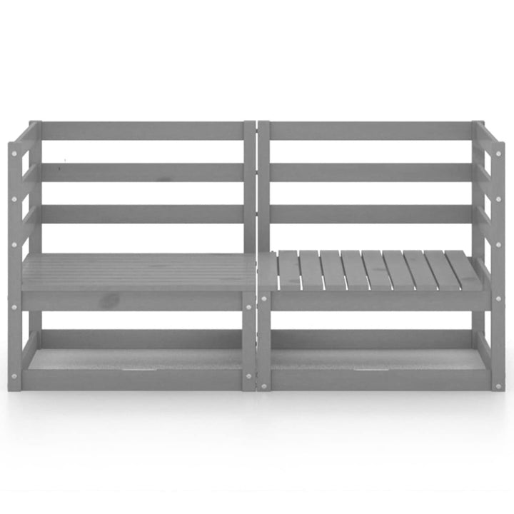 Tidyard 2-Sitzer Gartensofa Ecksofa Sofa Lounge Sitzgruppe Gartenmöbel Gartenset Grau Kiefer Massivh