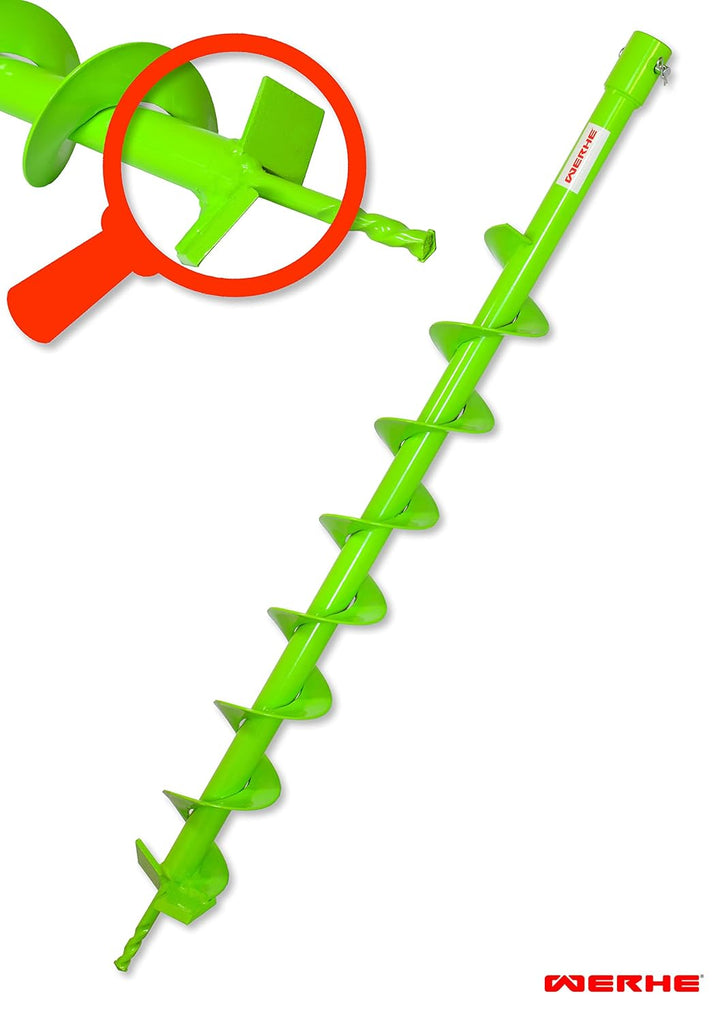 WERHE Profi Bohrer für Erdbohrer Florbohrer Brunnenbohrer 80mm robuste Bohrspitze geeignet für Makit