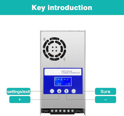 BuyWeek 60A MPPT Solarladeregler, Solar Laderegler 12V/24V/36V/48V Auto Identifizieren Laderegler mi