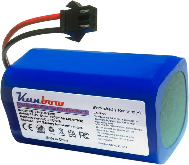 Kunbow 3200mAh Li-ion akku,Ersatzakku für Eufy RoboVac 11 11S MAX,30C 35C,G10 Hybrid,G40 Hybrid+,für