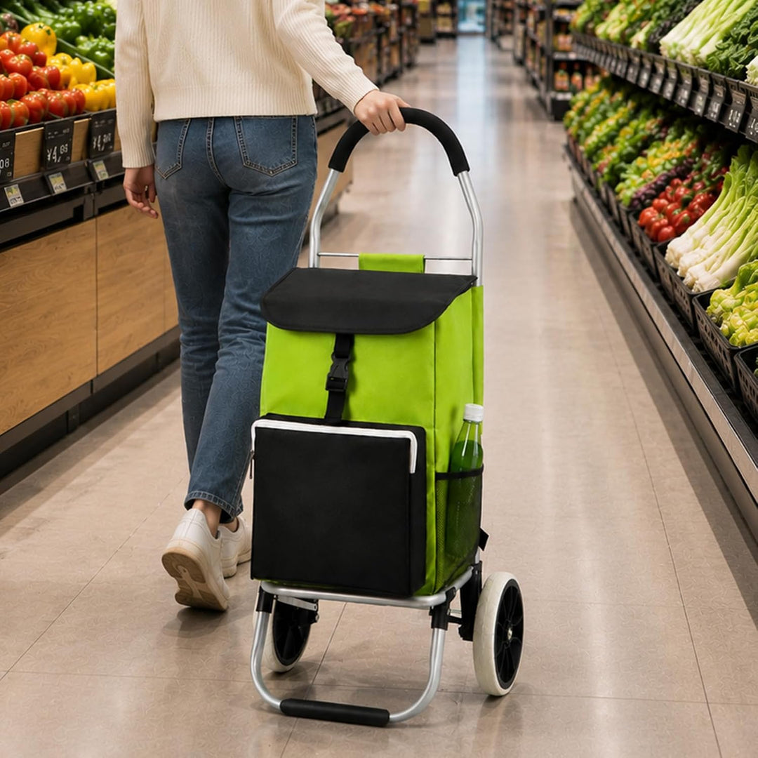 Einkaufstrolley mit Wagenaufhängung – 54+5L Fassungsvermögen, regenfeste Tasche