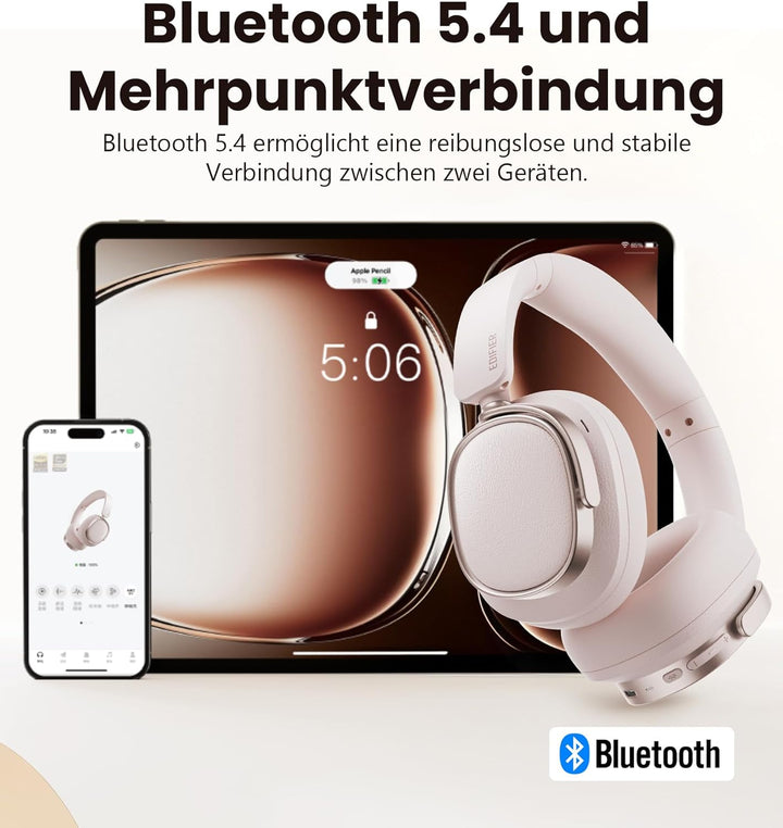 Edifier ES850NB Kabellose Over-Ear-Kopfhörer mit Geräuschunterdrückung, Hi-Res Audio Wireless, LDAC,