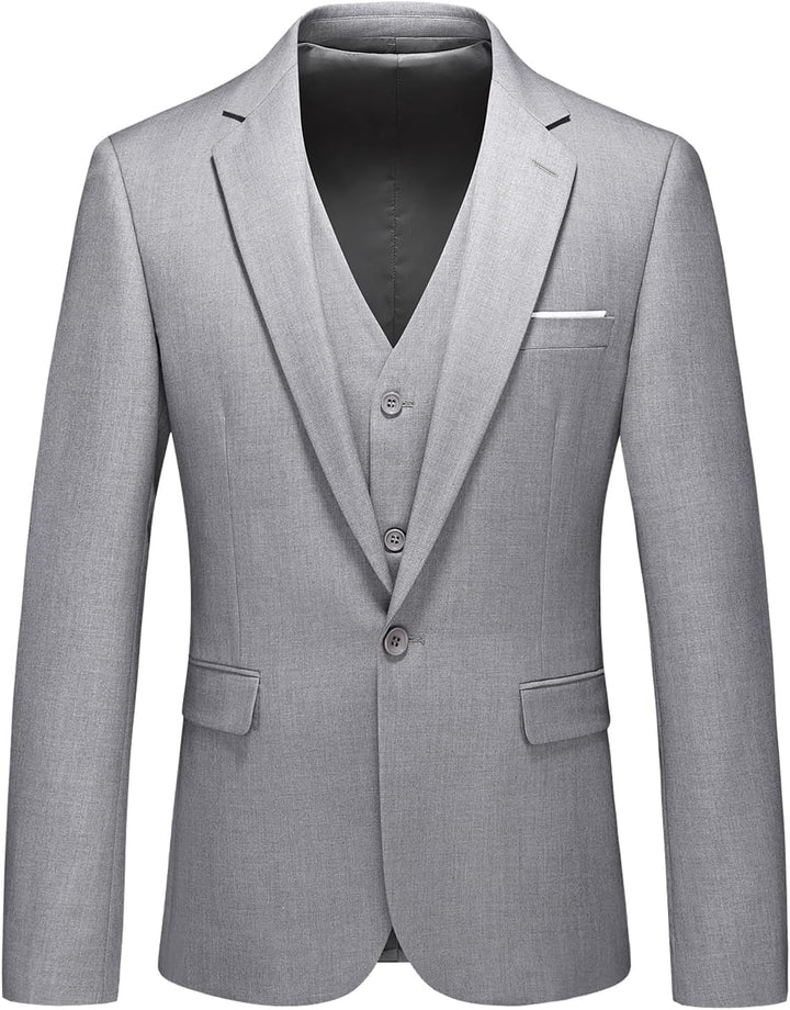 KUDMOL Herren 3-Stücke Anzug Business EIN Knopf Smoking Anzug für Männer Smoking Klassische Blazer W