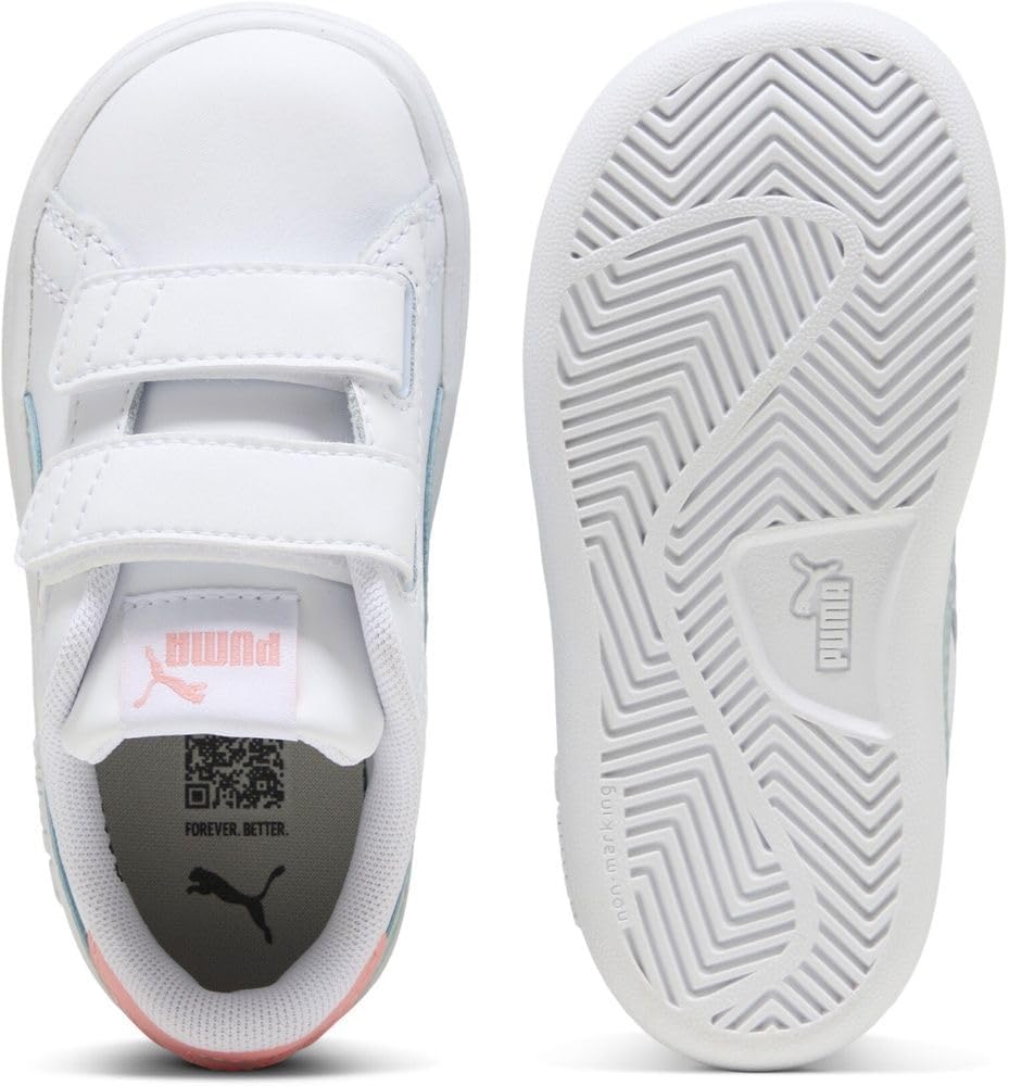 PUMA Unisex Baby Smash 3.0 L V Inf Sneaker, 21 EU Puma White Modern Mint Pink Fruit