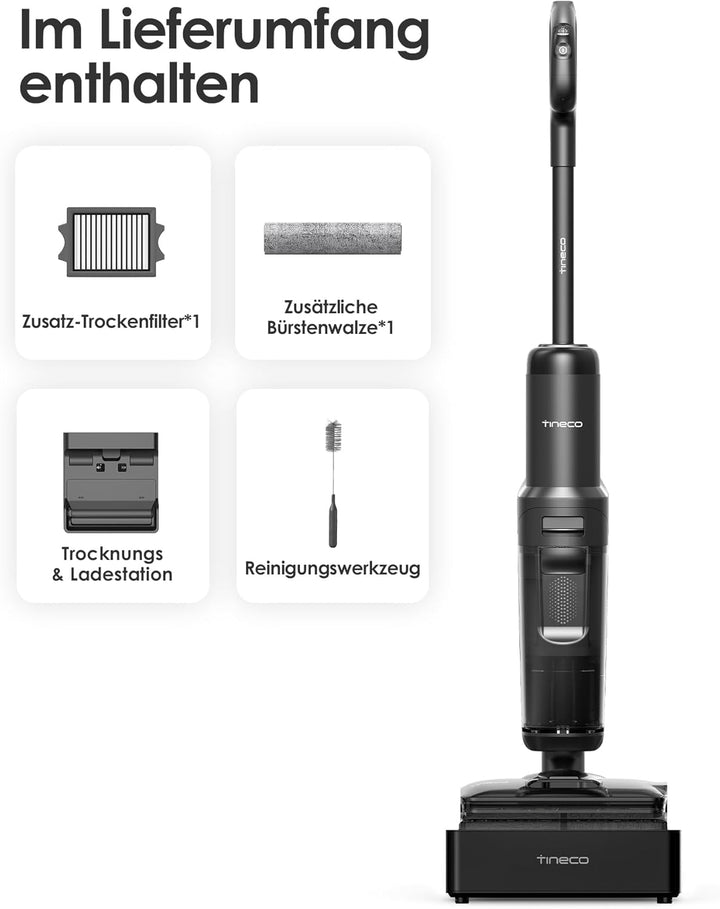 Tineco FLOOR ONE S7 Stretch Steam Nass Trockensauger 160 °C HyperSteam Dampfreiniger, 80 Min Laufzei