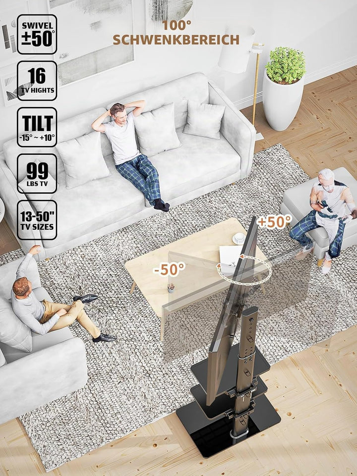 TV Standfuss TV Ständer TV Bodenständer Fernsehstand Fernsehtisch mit Halterung höhenverstellbar für
