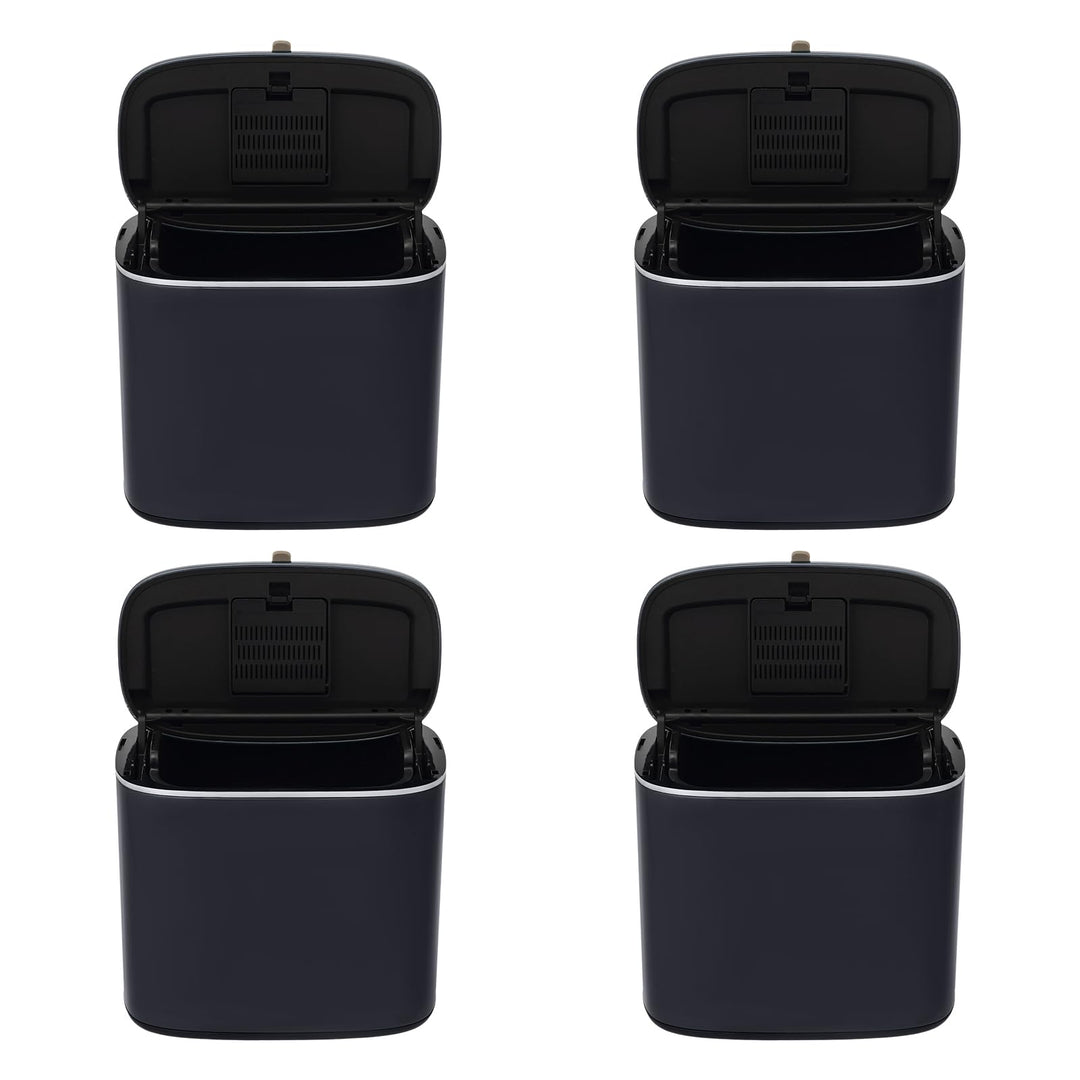 Hängender Mülleimer 4er Set Blau, Wandabfalleimer Aus Edelstahl Für Küche