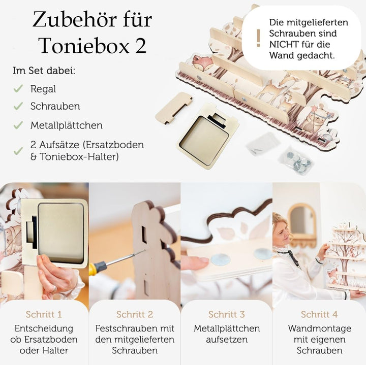 Farbklecks-Collection Tonie Regal Weltkarte Kinder, Wandregal für bis zu 70 Hörfiguren, mit speziell