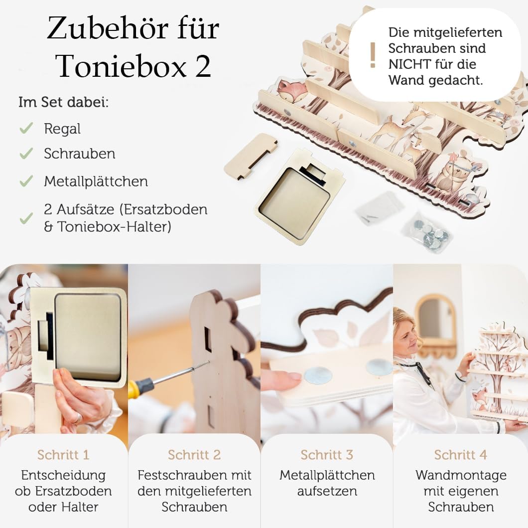 Farbklecks-Collection Tonie Regal Träumer, Wandregal für bis zu 55 Hörfiguren, mit speziellem Ablage