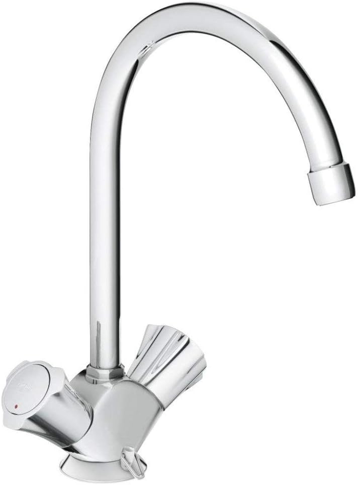 Grohe Costa Spültisch-Einlochbatterie, Niederdruck für offene Warmwasserbereiter, Chrom, 31930001, S