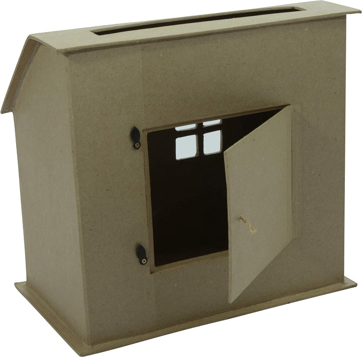 Décopatch EV018C - Urne/Briefbox aus Pappmaché, Haus 15x26x24,5cm, 1 Stück, Haus