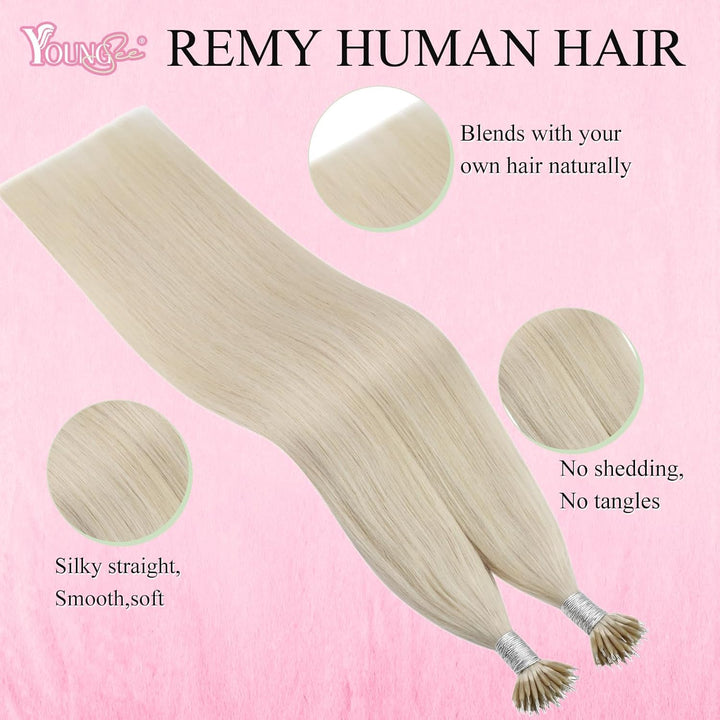 YoungSee Nanoring Extensions Echthaar Blond 60 cm Nanoring Extensions Blond Extensions Echthaar Nano