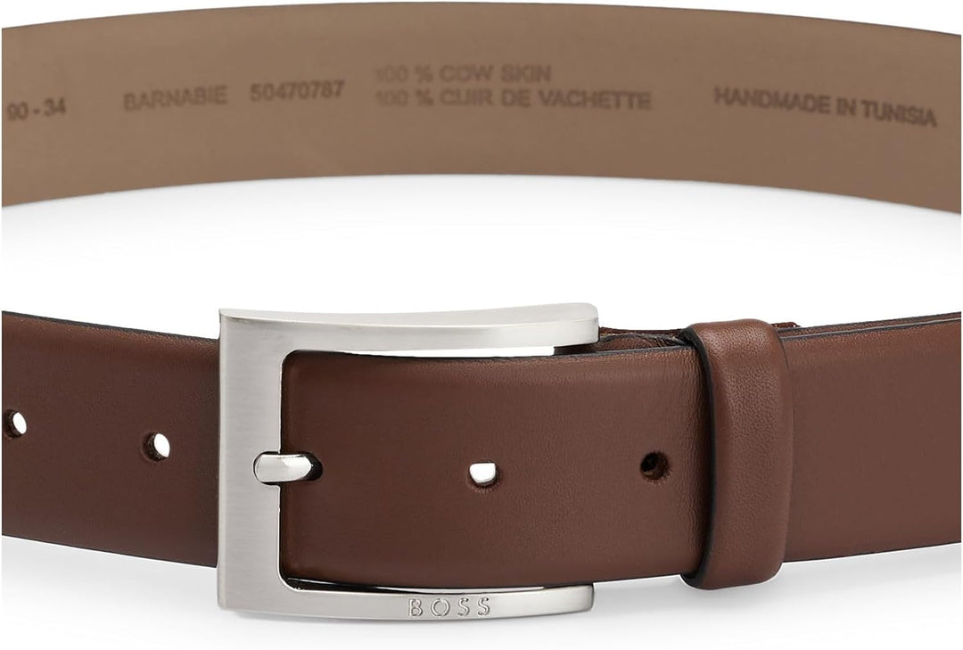 BOSS Herren Barnabie Gürtel aus Nappaleder mit Dornschliesse 95 New - Medium Brown217, 95 New - Medi