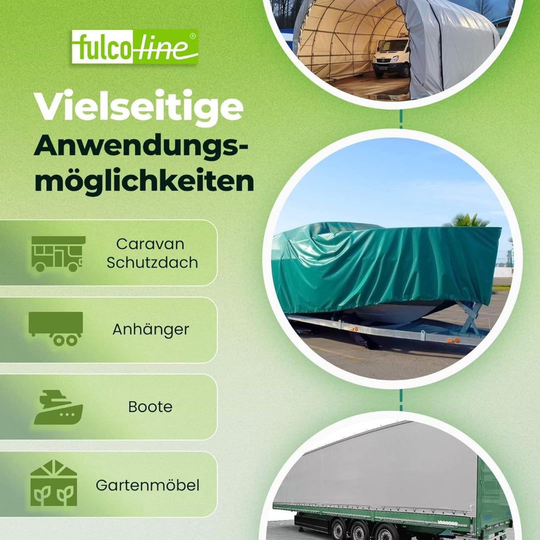 LKW Plane 700 g (6,00 m 2,50 m, Grün) PVC Plane, Abdeckplane Meterware, sehr robust, hochwertig, bei