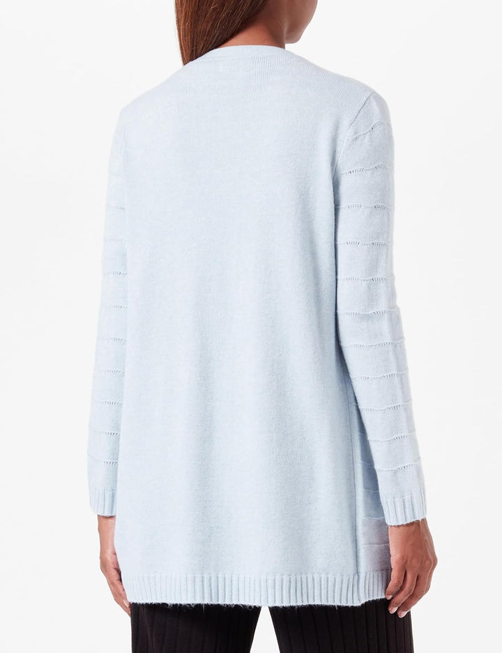 ONLY Damen Onlkatia Ls Struct Open Card Cc KNT Strickjacke, Cashmere Blue/Detail:melange