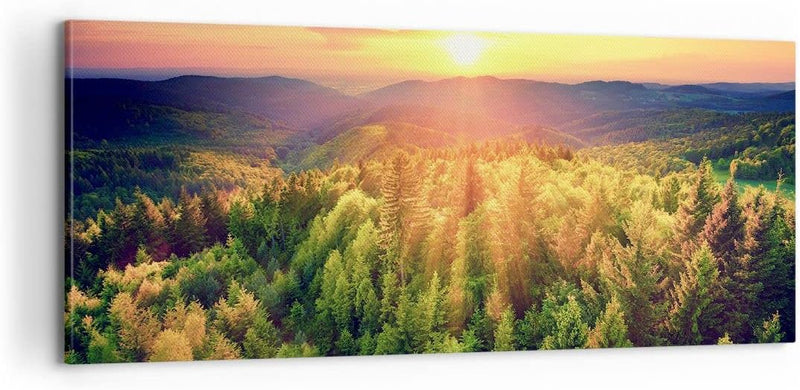 Panorama Bilder auf Leinwand 100x40cm Leinwandbild mit Rahmen Berge Natur Gross Wanddeko Bild Schlaf