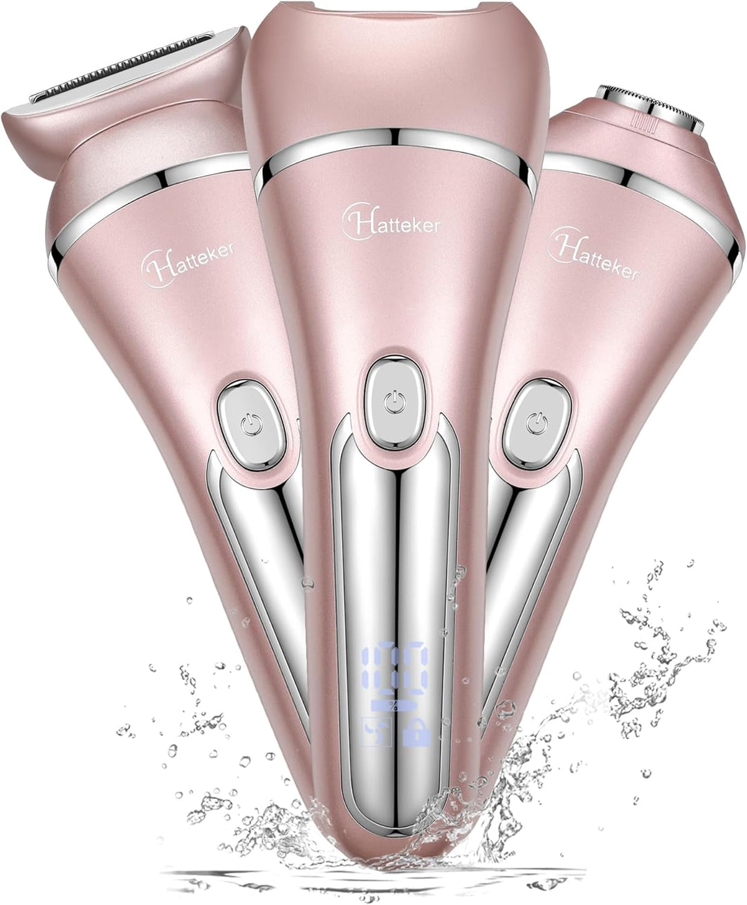 Hatteker Elektrischer Rasierer 3-in-1 Geeignet für Gesicht Kinn Arme Beine Achseln Tragbare Schmerzl