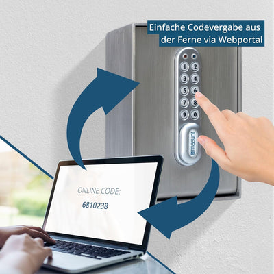 masunt Schlüsseltresor 2120 E Code | Innovative Online-Codevergabe aus der Ferne | elektronischer Sc