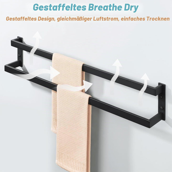 Mooche Double-Layer Handtuchhalter, Handtuchstangen, Handtuch Halterung | Wandhalterung, 304 Edelsta