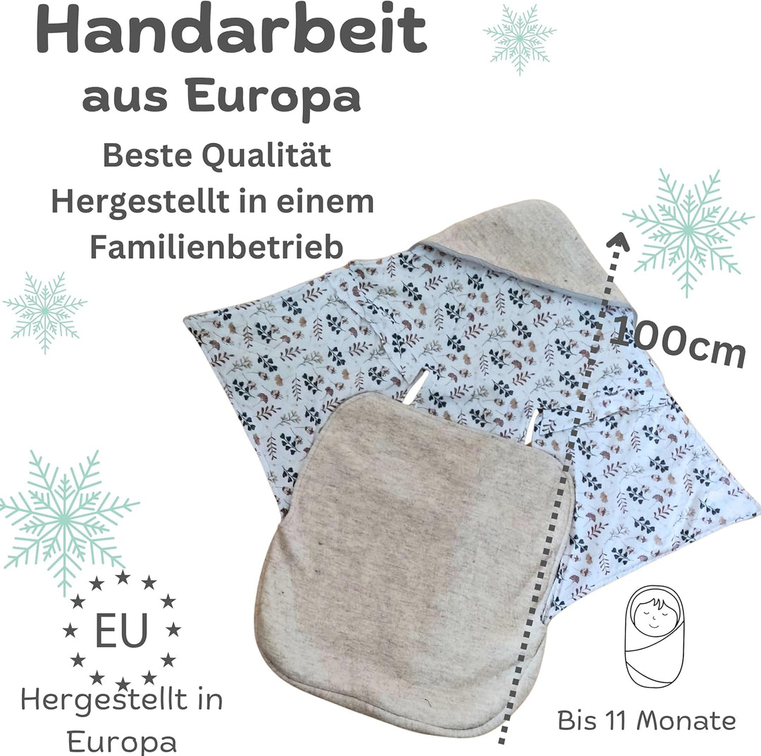 WOLLWALK Einschlagdecke Baby Fusssack (Light) Beige, Beige