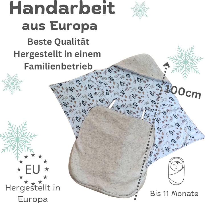WOLLWALK Einschlagdecke Baby Fusssack (Light) Beige, Beige