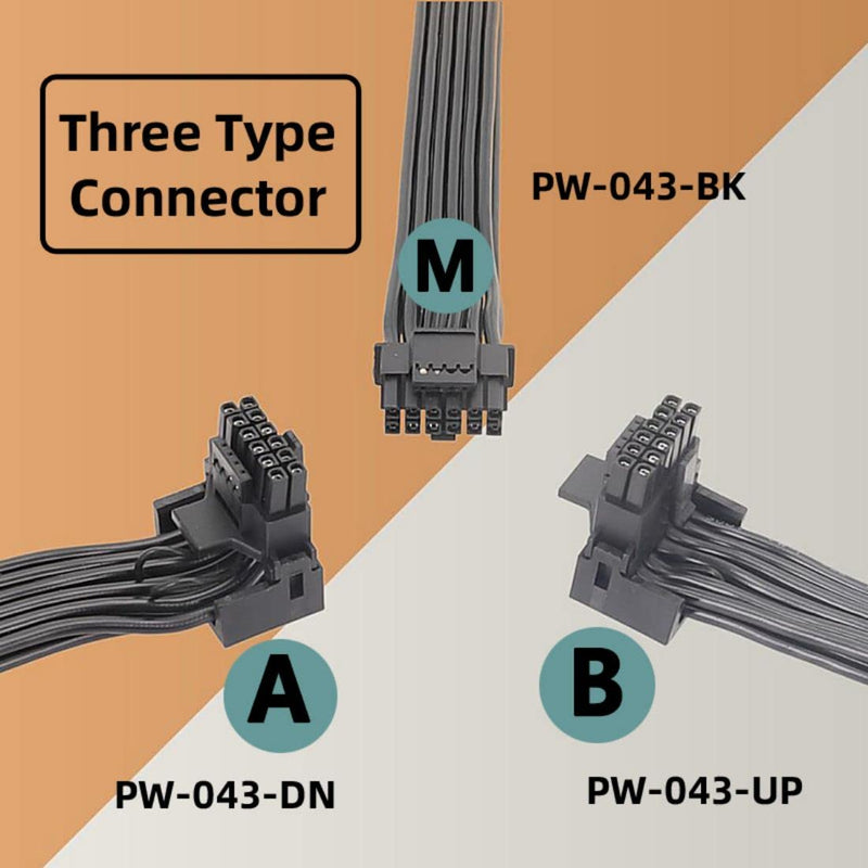 chenyang ATX3.0 PCI-E 5.0 12VHPWR Power Modular Kabel Stecker auf Buchse 90 Grad UP abgewinkeltes Ve