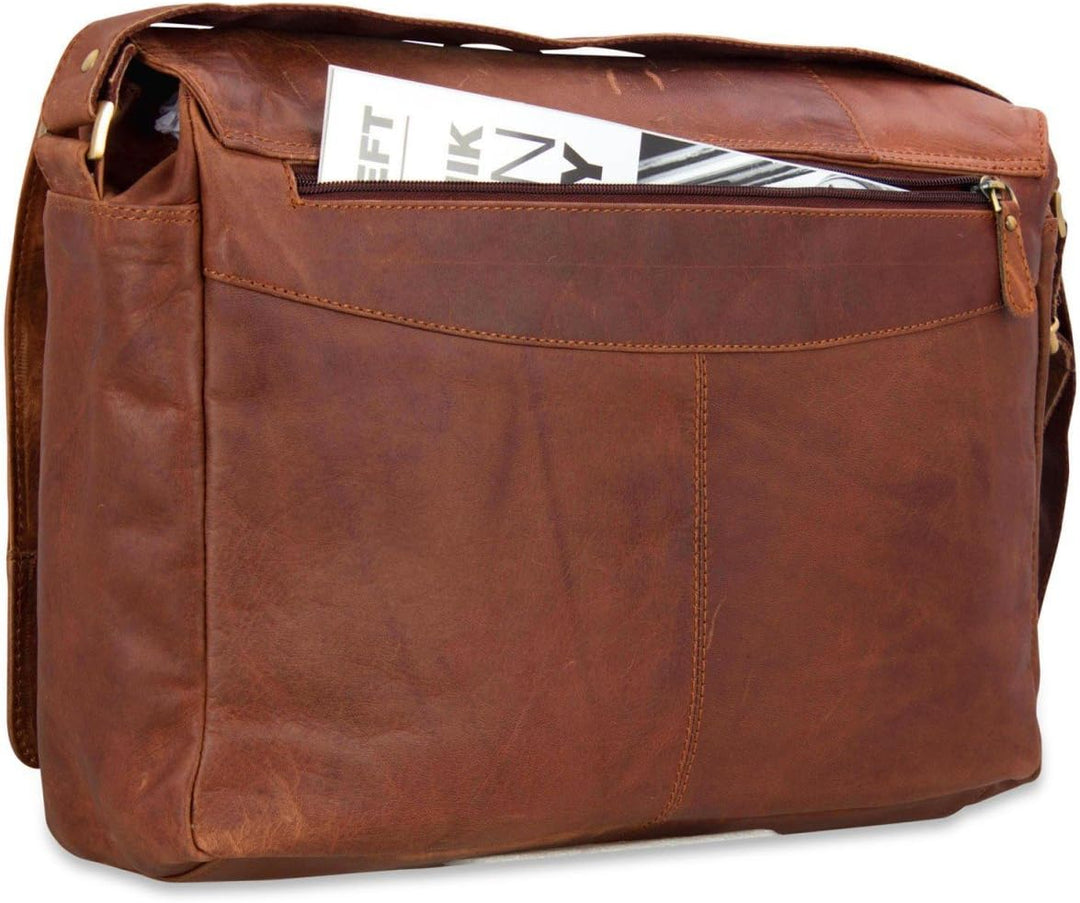 STILORD Vintage Umhängetasche Leder gross für Herren Damen 15.6 Zoll Laptoptasche Unitasche Bürotasc