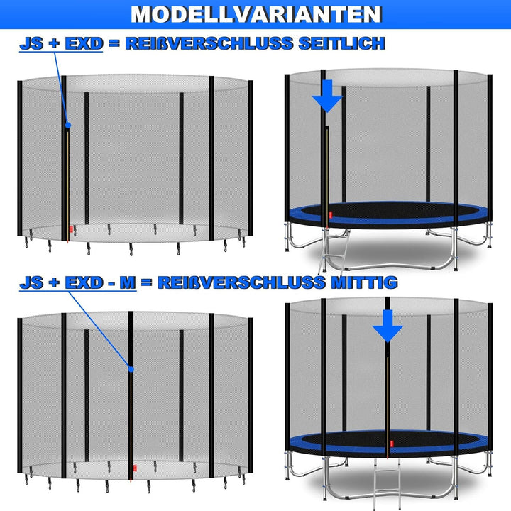 Baunsal® Trampolin Sicherheitsnetz Ø 183 185 244 250 275 277 300 305 335 337 366 370 396 400 427 430