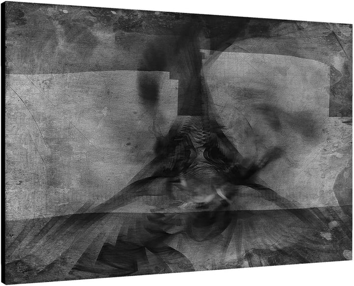 Sinus Art Abstrakt174-120x80cm SCHWARZ-Weiss Bilder - Wandbild Kunstdruck in XXL Format - Fertig Auf