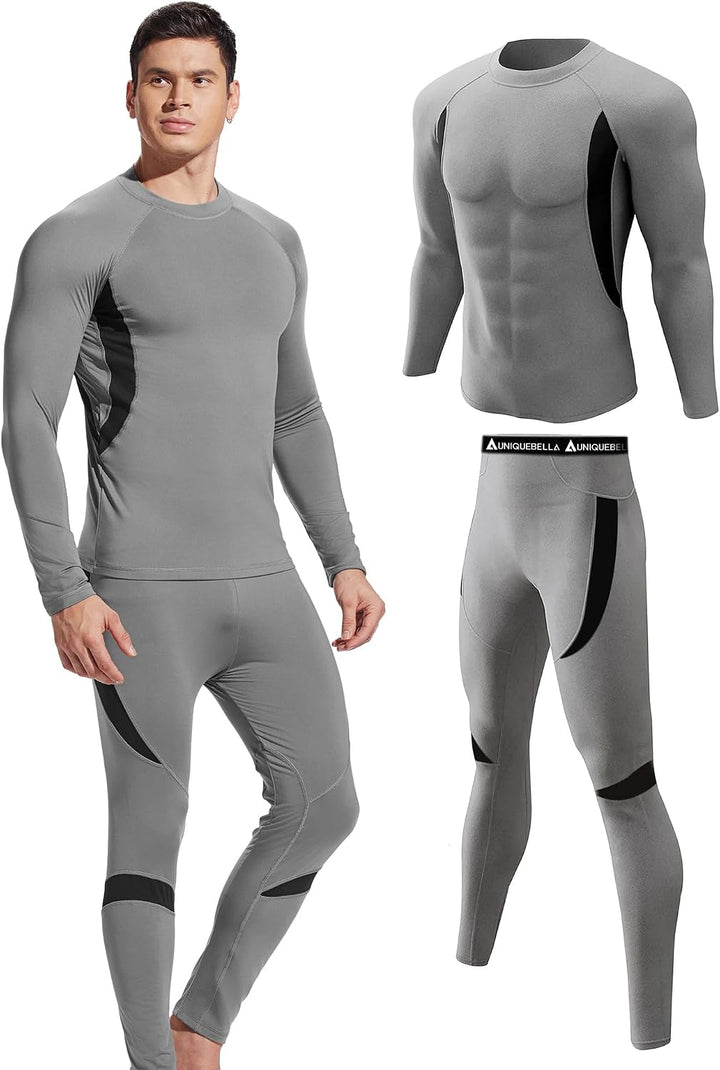 UNIQUEBELLA Thermo Unterwäsche Set, Funktionswäsche Herren Skiunterwäsche Winter Suit Ski Thermo-Unt