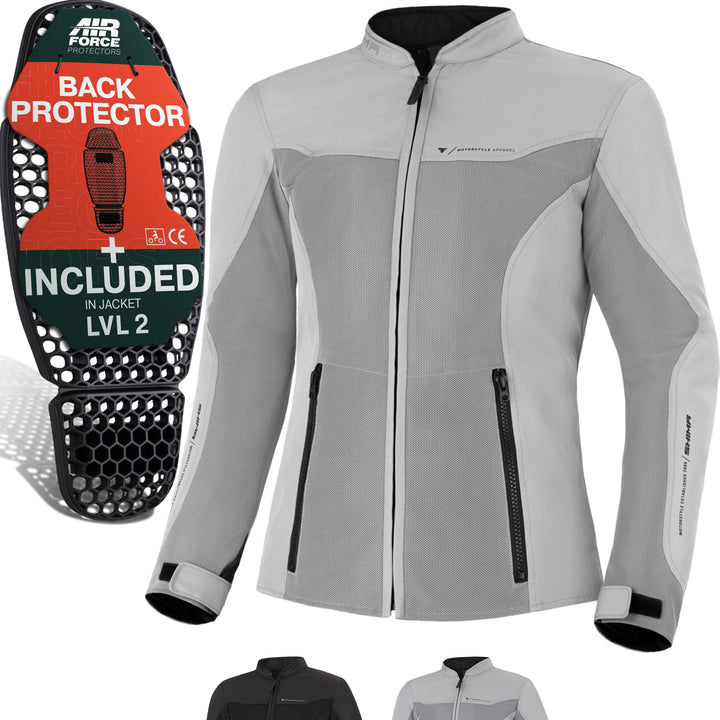 SHIMA OPENAIR LADY Motorradjacke Damen - Leichte, Atmungsaktive Sommer Mesh Motorcycle Stadt Textilj