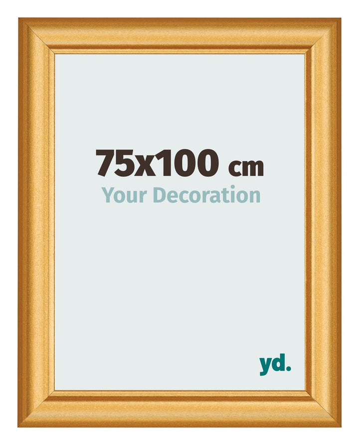 yd. Your Decoration - Bilderrahmen 75x100 cm - Gold Matt - Bilderrahmen aus MDF mit Acrylglas - Anti