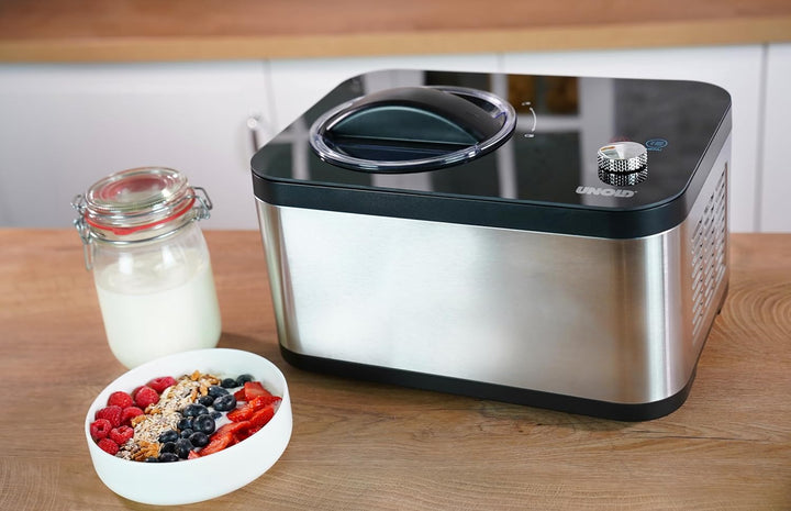 Unold 48826 Eismaschine & Joghurtbereiter EVA – Speiseeisbereiter mit Kompressor, Fassungsvermögen c