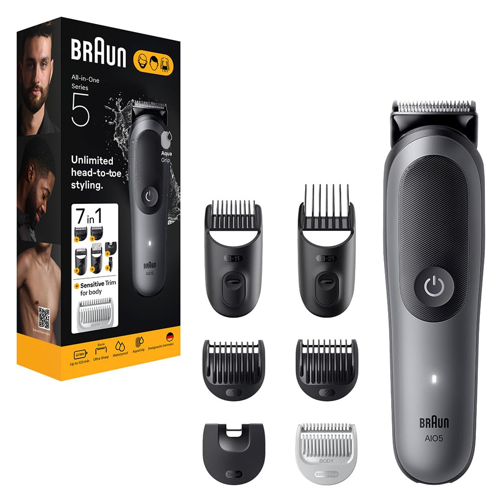 Braun All-in-One Series 5, 7-in-1 Rasierset, scharfe Klinge, Körperrasur AIO5520