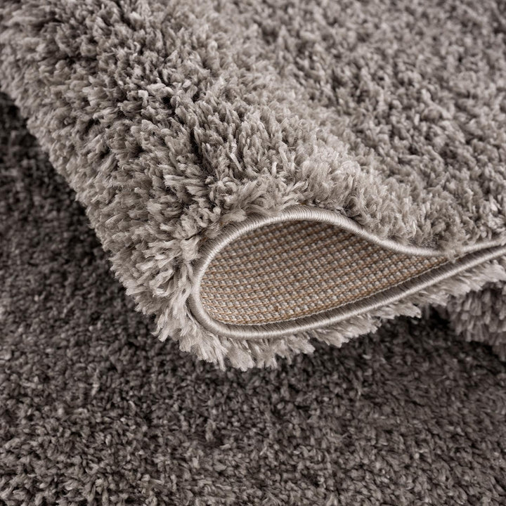 carpet city Hochflor Teppich Wohnzimmer - Einfarbig Anthrazit - 80x150 cm - Shaggyteppich Langflor -