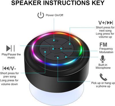 Bluetooth-Duschlautsprecher, Haissky Portable Bluetooth Lautsprecher tragbarer Waterproof Wireless S