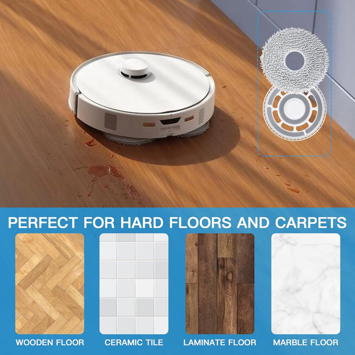 Mopptücher mit Ersatzhalterung, Wischplatten für Roborock QRevo Curv/QRevo Edge/Saros 10R/Qrevo S5V/