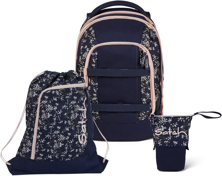satch Pack Pencil Slider Light Edition Schulrucksack Set 3tlg. mit Sportbeutel (Bloomy Breeze), Bloo