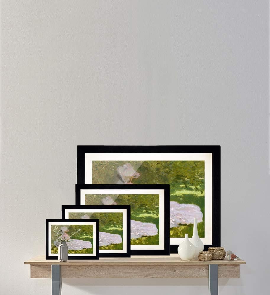 Bild mit Rahmen - Claude Monet Die Lesende 30x20 cm ca. A4 - Gerahmter Kunstdruck inkl. Galerie Pass