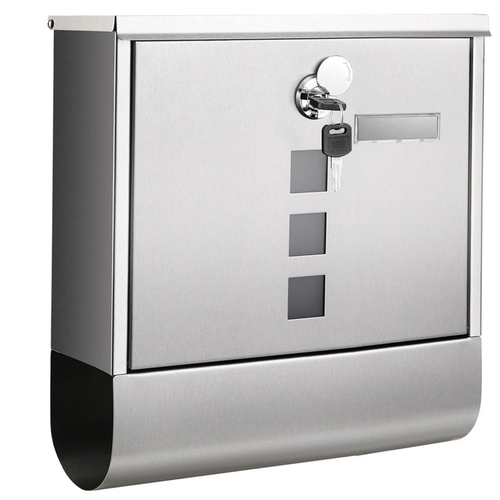 SONGMICS Briefkasten, Postkasten, Schloss mit Kupfer-Schliesszylinder und drehbarer Abdeckung, Sicht