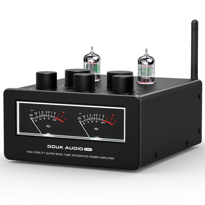 Douk Audio T6 PRO Bluetooth Röhrenverstärker: 300W x2 TPA3255 2-Kanal Stereo Verstärker – Dual-VU-Me
